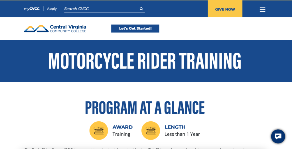 Central Virginia Community College Motorcycle Rider Training